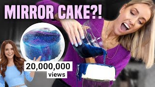 I Tried Making ROSANNA PANSINOS GALAXY MIRROR CAKE How Hard Was It [upl. by Adnalram]