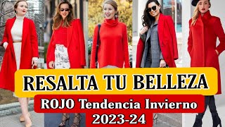 Tendencias de moda Otoño 202324 Los Mejores LOOKS Con ABRIGO Y JERSEY ROJO Para Resaltar tu Belleza [upl. by Aisat]