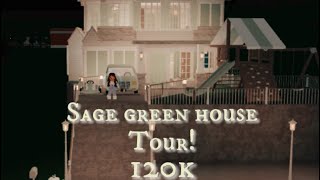 Sage green house tour 120k bloxburg [upl. by Aplihs416]