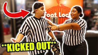 WEARING A FAKE REFEREE UNIFORM TO FOOTLOCKER KICKED OUT [upl. by Nelrah]