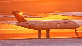 Delta Airlines 7172BD N950AT Windy Takeoff at Minneapolis St Paul Airport [upl. by Barber145]