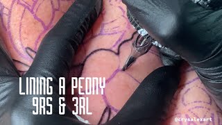 How To Tattoo a Peony 9RS 3RL [upl. by Nevad428]