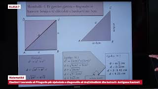 7701  Matematikë  Zbatimi i teoremës së Pitagorës për njehsimin e diagonales së drejtkëndëshit [upl. by Alidia222]