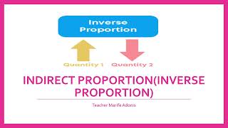 Indirect Proportion Inverse proportion II Teacher Marife Adonis [upl. by Yerffe231]