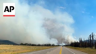 Video shows aftermath of wildfire in Jasper National Park in Canada [upl. by Delwyn]