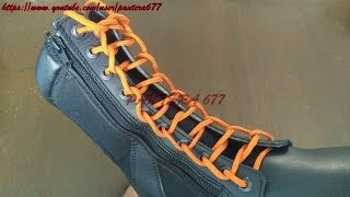 ¿Cómo hacer un encordado en bota táctica estilo escalera [upl. by Ainekahs]