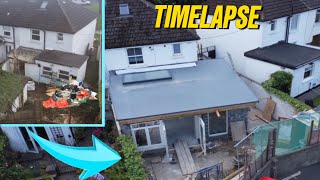 DIY House Extension Flat Roof Full build Timelapse [upl. by Avram]