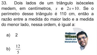 IFPI Exame Classificatório 20181 Integrado  Prova de matemática  Questão 33 [upl. by Rainwater]