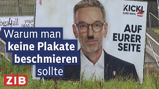 Wahlplakate beschmiert Was droht den Verursachern  Guten Morgen Österreich vom 1292024 [upl. by Ainud]