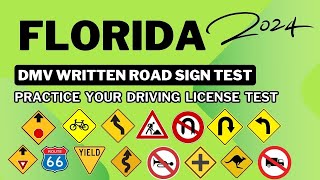 Florida DMV Written Road Signs Test 2024  Driving License  DMV Computer Test in Florida US  Q amp A [upl. by Leidgam872]