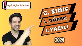 8 SINIF İNKILAP TARİHİ 1 DÖNEM 1 YAZILI  2024  Açık Uçlu Sorular [upl. by Peace]