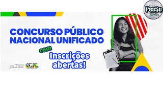 ✅Concurso CONCURSO PÚBLICO NACIONAL UNIFICADO com inscrições abertas [upl. by Ahsar285]