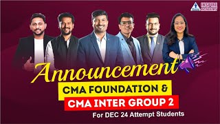 FREE REVISION ANNOUNCEMENT l CMA FOUNDATION and CMA INTER l DEC 24 Exam [upl. by Heng528]