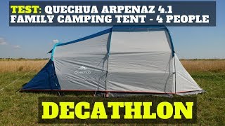 Test of QUECHUA ARPENAZ FAMILY 41 camping tent  4 people  DECATHLON [upl. by Terrilyn464]