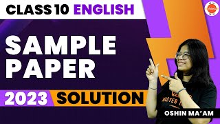 CBSE Class 10 English Additional Sample Paper 2023 Solution  10th Class Board Sample Paper Answers [upl. by Mutat]