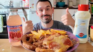 pepperoni lasagnacurry onion ringschips mukbang [upl. by Herod344]