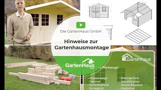 GartenHaus GmbH – Hinweise zur Gartenhausmontage [upl. by Anirret]