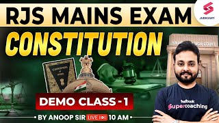 RJS Mains Exam  Constitution for RJS Mains Exams Answer Writing  Anoop Sir [upl. by Ycniuq]