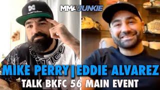 Mike Perry Eddie Alvarez Verbally Spar Before BKFC 56 Im About to Beat The Sht Out of You [upl. by Atinahs]