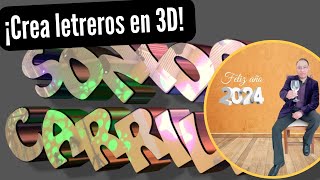 Como hacer textos en 3D 😱 [upl. by Gnuhn]