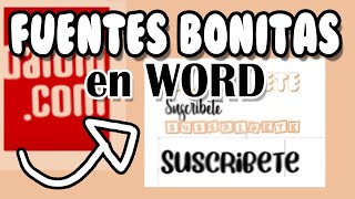 Como descargar fuentes bonitas para word [upl. by Henke]