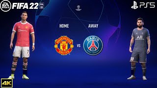 FIFA 22 PS5  Manchester United Vs PSG  UEFA Champions League  4k Gameplay [upl. by Sherourd]