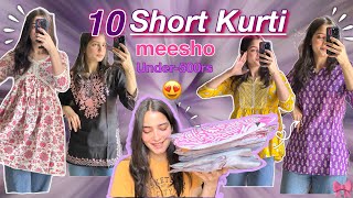 Short Kurti from Meesho🛍️ Under 500 Rupees➕First Impression ➕Try on haul📌Honest Review [upl. by Royal]