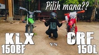 CRF 150L vs KLX 150BF  REVIEW amp TEST RIDE [upl. by Oretna539]