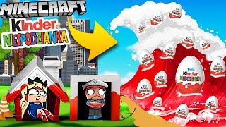 BAZA VS KINDER NIESPODZIANKA TSUNAMI  MINECRAFT TSUNAMI CHALLENGE  Vito VS Bella [upl. by Eibloc170]