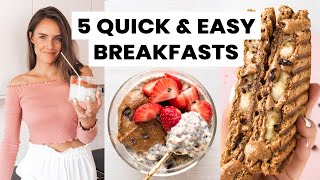 QUICK amp EASY Vegan Breakfasts – 5 Healthy Recipes [upl. by Boehike]