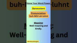 Benevolent shorts trending new word hone your word power [upl. by Anircam]