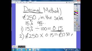 Percentages Decimal method [upl. by Nillor]