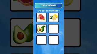 jeux de mémoire 6 fruits à mémoriser 🍎🍌🍇 [upl. by Eddi]