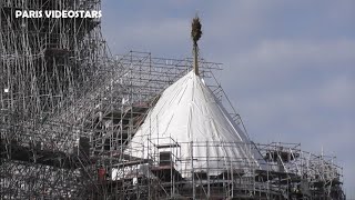 Chantier de reconstruction de la Cathédrale Notre Dame de Paris 15 février 2024  Charpente couverte [upl. by Zeuqcaj]