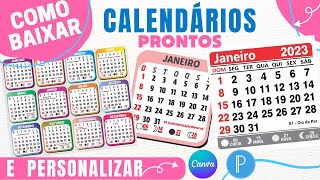 Como Baixar Calendários Prontos e Personalizar  PixelLab  Canva [upl. by Edrock]