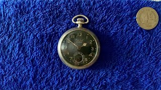 Ingersoll Waterbury Radiolite Pocket Watch Movement  Antique  1920  12 size 4 Jewels [upl. by Haronid]