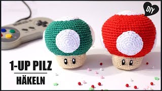 1UPPilz häkeln  Super Mario Häkelanleitung  Amigurumi DIY by Pfirsichteufel [upl. by Witt]