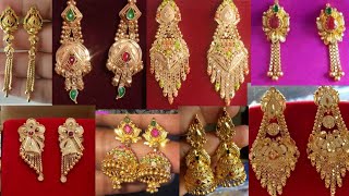 Latest Bridal Gold Earrings designs Most Beautiful Gold Earrings designs New Earrings Design [upl. by Oinoitna]