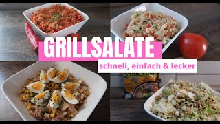 5 EINFACHE amp LECKERE GRILLSALATE MIT WENIG ZUTATEN GRILLBEILAGEN PARTYSALATE Fräulein Jasmin [upl. by Dolhenty]