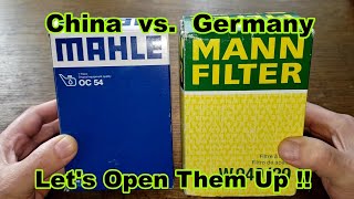 Mahle OC54 Oil Filter vs MANN W9029 Oil Filter Cut Open Comparison [upl. by Nytsuj477]