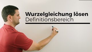 Wurzelgleichung lösen Definitionsbereich Lösungsverfahren  Mathe by Daniel Jung [upl. by Ardin306]