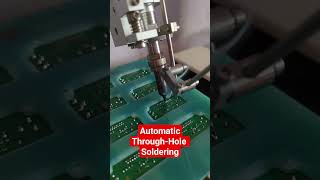 Short demonstration of automatic throughhole soldering machine [upl. by Annahsal]