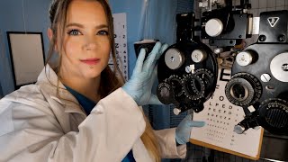 ASMR Hospital Optometrist Eye Exam  Refraction Testing Face Measuring [upl. by Morganica]