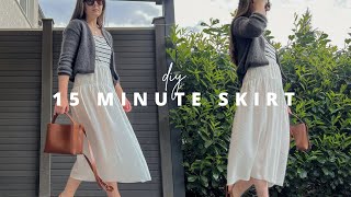 DIY TIERED MAXI SKIRT in 15 minutes 😮 QUICK and EASY beginner friendly sewing tutorial  Owlipop DIY [upl. by Nairam]