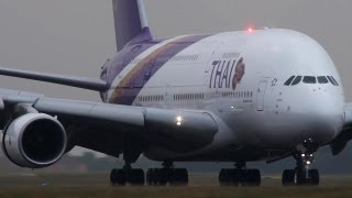 Paris CDG closeup landings  Boeing 777 B767 B757 Airbus A380 A340 A330 A310  HD [upl. by Ecirtael]