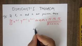 Dirichlets theorem for three variablesProofIntegral Calculus [upl. by Aihsekal]