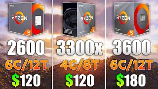 Ryzen 3 3300X vs Ryzen 5 2600 vs Ryzen 5 3600 Test in 9 Games [upl. by Jannelle730]