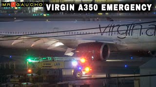 BIG EMERGENCY  VIRGIN A350 LANDS WITH NO THRUST REVERSERS amp BRAKES SMOKING [upl. by Lirrad]