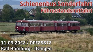 Führerstandsmitfahrt VT98 Bad Homburg  Usingen Sonderfahrt [upl. by Irahcaz]