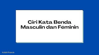 Ciri Kata Benda Masculin dan Feminin  Belajar Bahasa Prancis [upl. by Bullion]